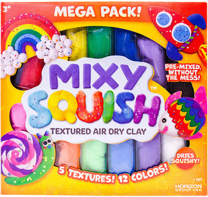 Mixy Squish Air Dry Clay Rainbow 12 Pack
